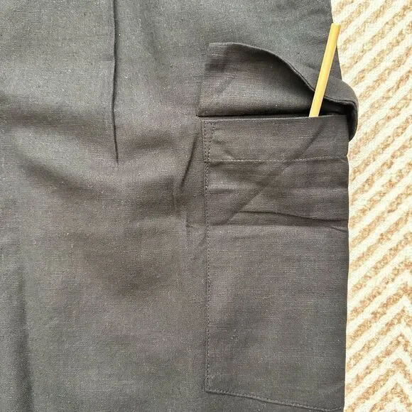 NWT Cleobella‎ Linen Blend Black Cropped Pants Pockets Size L
